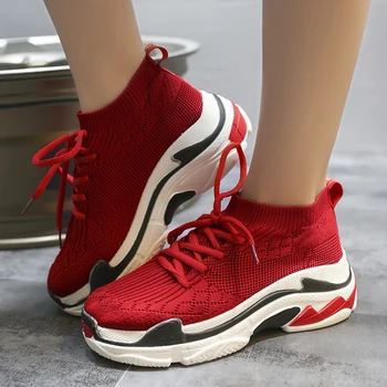 

Flat Platform Sneakers Women Fashion Thick Bottom Height Increasing running shoes Chunky Shoes Autumn Ladies Shoes E16-86