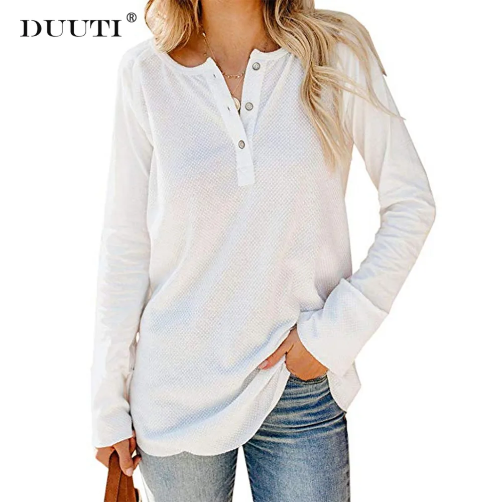 

Solid Button Down Collar Blouse Shirt Women Fall Spring Long Sleeves Thin Basic Shirt Office Lady Casual Pullover D30