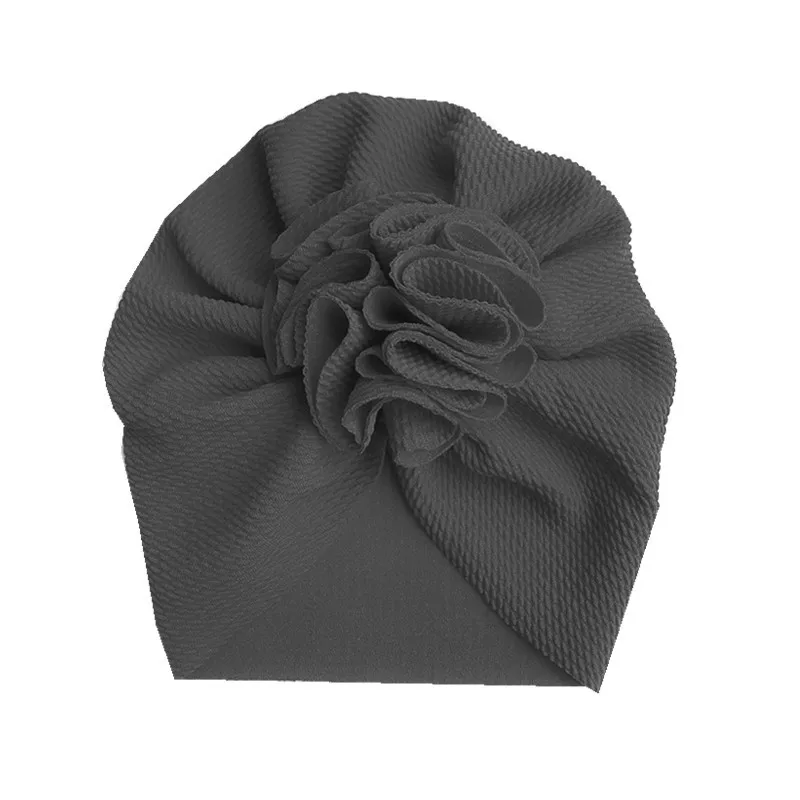 rolled up skully hat Fashion Flower Baby Hat Newborn Elastic Baby Turban Hats for Girls Solid Colors Cotton Infant Beanie Cap Headwear Muslim winter toque