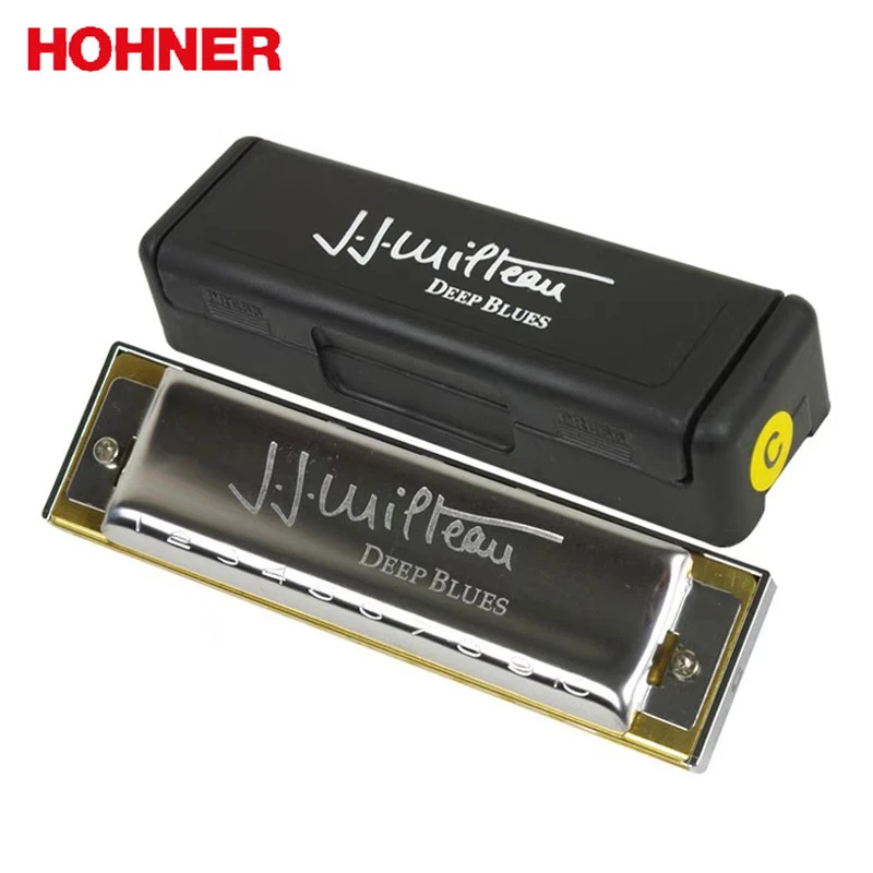 Hohner темно синий J.J.Milteau 10 отверстий 20 тонов диатонический ротовой орган