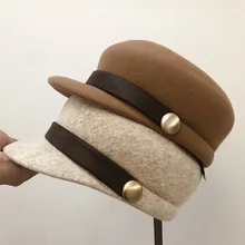 NEW Fashion Wool Felt Cap for Women Warm Wool Winter Hat Visor Beret Newsboy Cap Beige Black Camel Casual Ladies Flat Cabbie Hat