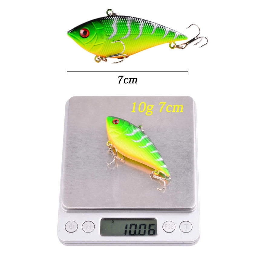 5PCS 7CM 10G Sinking Fishing Lure Laser Lifelike Crankbaits Hard Artificial  Japan VIB Vibration Bait Winter Ice Fishing Tackle