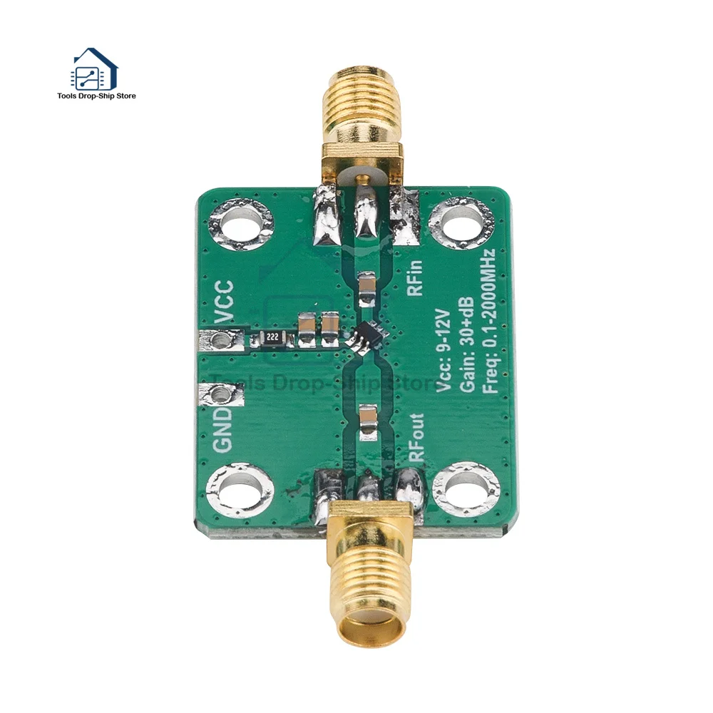 Radio Frequency Wideband Amplifier Low Noise Amplifier LNA 9-12V (0.1-2000MHz Gain 30+dB)