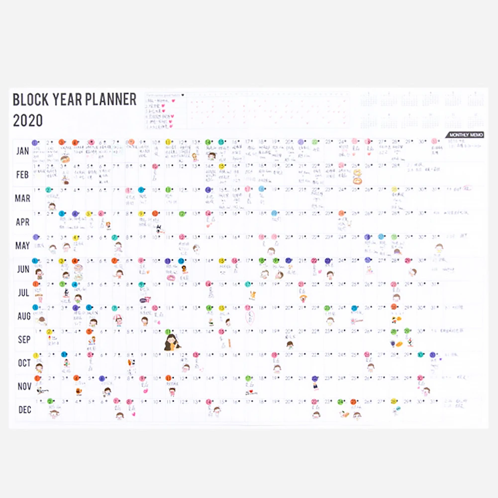 365 дней год План блок ежедневник бумага сделать список настенный календарь с 2 шт наклейки ЭВА для офиса школы дома