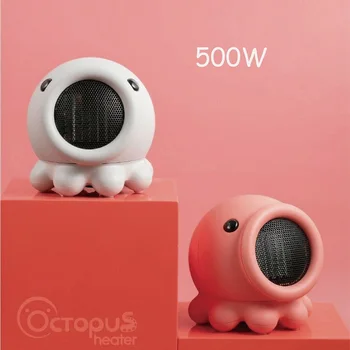 

500W Creative Desktop Mini Heater Shook His Head Quick Heat Home Bedroom Office Small Heating Fan