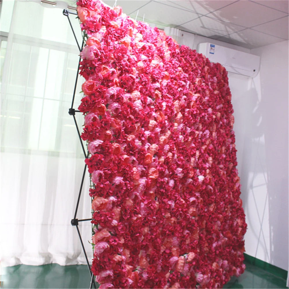 

10pcs 60X40CM Wedding Flower Backdrop Artificial Silk Rose Peony Hydrangea Flowers Wall Road Leading Flowers Event Party Supply