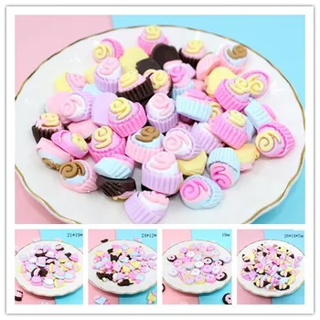 

Kawaii Resin Donut Ice cream cake Simulation Fake Food Flatback Resin doughnut Cabochons for Phone Deco Accessory DIY Crafts