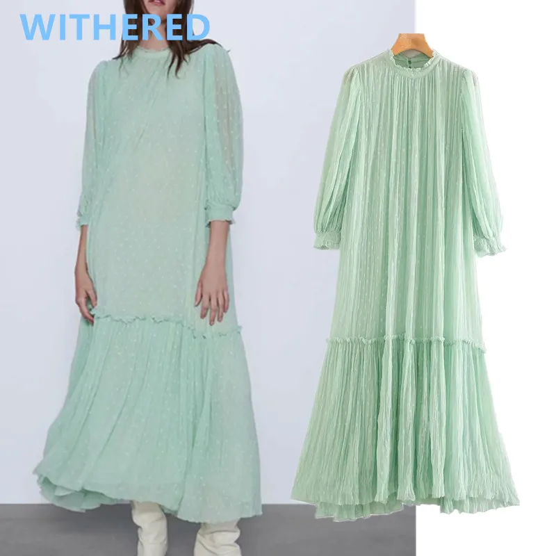 

Withered summer england office lady vintage gauze embroidery elegant party midi dress women vestidos de fiesta de noche vestidos