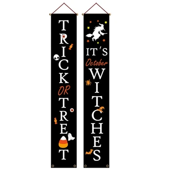 

Halloween Banner Halloween Decoration Outdoor Large Banner Porch Sign Party Supplies