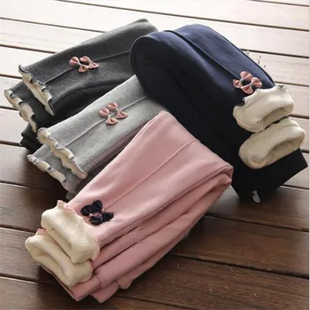 

Newest Children Pants Winter Cute Bowknot Girls Leggings Child Long Trousers Kids Baby Pant Toddler Fleece Leggings For Girls