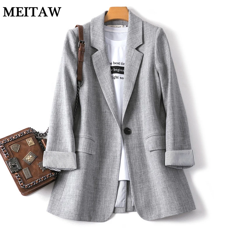 

2019 New Women Chic Blazer Casual Pockets Long Sleeve Office Wear Coat Solid Female Korean Loose Outerwear Tops