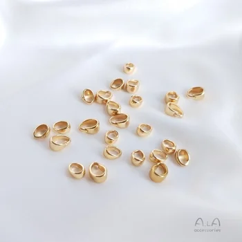 

14k copper-clad real gold color melon seed buckle handmade diy jewelry accessories hand-made pendant buckle necklace pendant bea