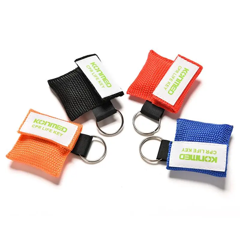 

Optional Color CPR Resuscitator Mask Keychain First Aid Emergency Face Shield CPR Mask Health Care Tools