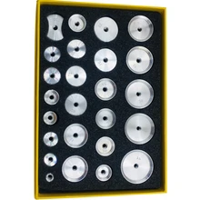 25 шт. ремонт часов Алюминиевый задний прочный доводчик резьбовые плоскогубцы профессиональная прессформа пресс практичный Кристалл Корпус штампы набор инструментов