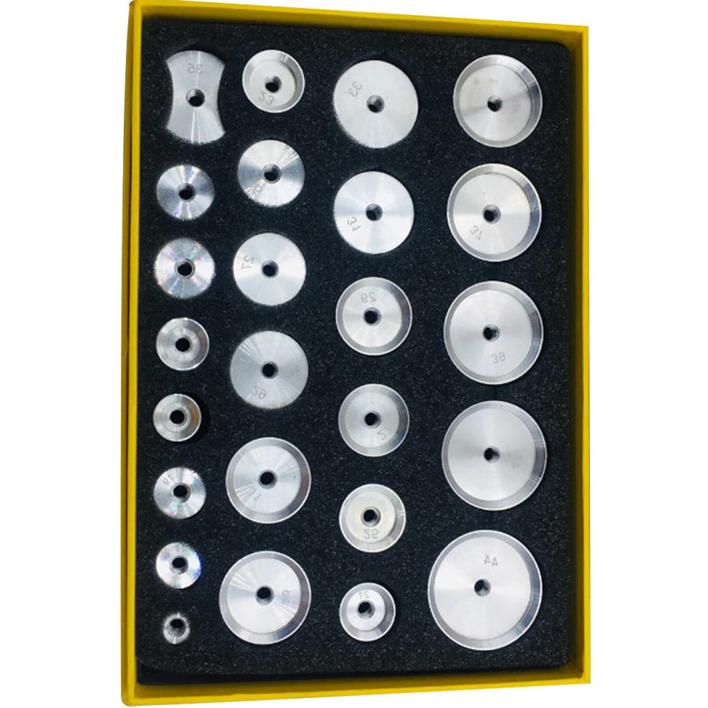 

25Pcs Watch Repair Aluminum Back Durable Closers Threaded Pliers Professional Mould Press Practical Crystal Case Dies Set Tool