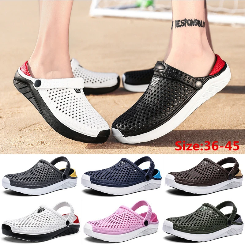 Zuecos para la playa Unisex, zapatillas de suela gruesa, sandalias antideslizantes impermeables, chanclas