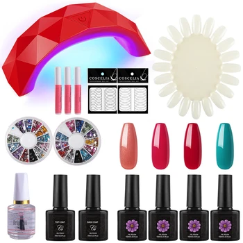 

Safe Material Manicure Portable Safe Material Set 9W USB Nail Dryer Curing UV Lamp Nail Art Polish Top French Manicure Kit