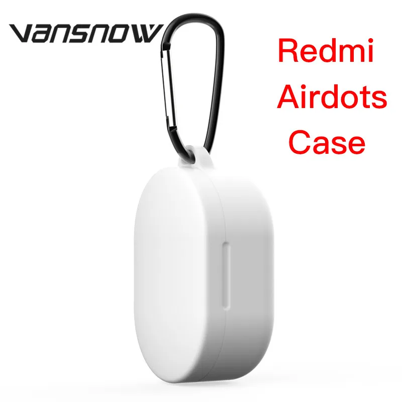 Для Xiao mi Red mi Airdots чехол/Глобальная версия Red mi Airdots "mi True беспроводные наушники базовый силиконовый защитный чехол с крючком - Цвет: Redmi airdots White