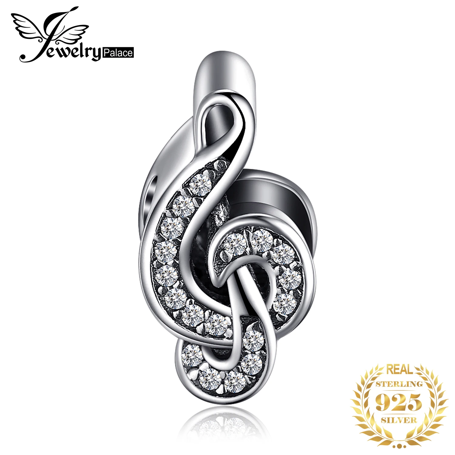 Jewelrypalace скрипичный ключ кубического циркония очарование Бусины Браслеты 925 серебро