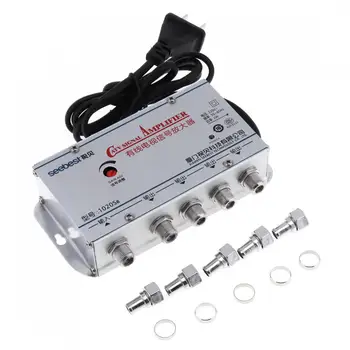 

4 Way 110-220V TV VCR CATV Cable TV Antenna Signal Amplifier Booster Splitter