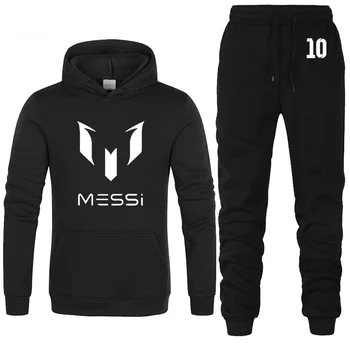 

Hoodies Men Messi Printed Sportwear Men Hoodies Casual Fleece unisex Sweatshirts Harajuku Tracksuit Mens Hoodies Pants Suit 2pcs