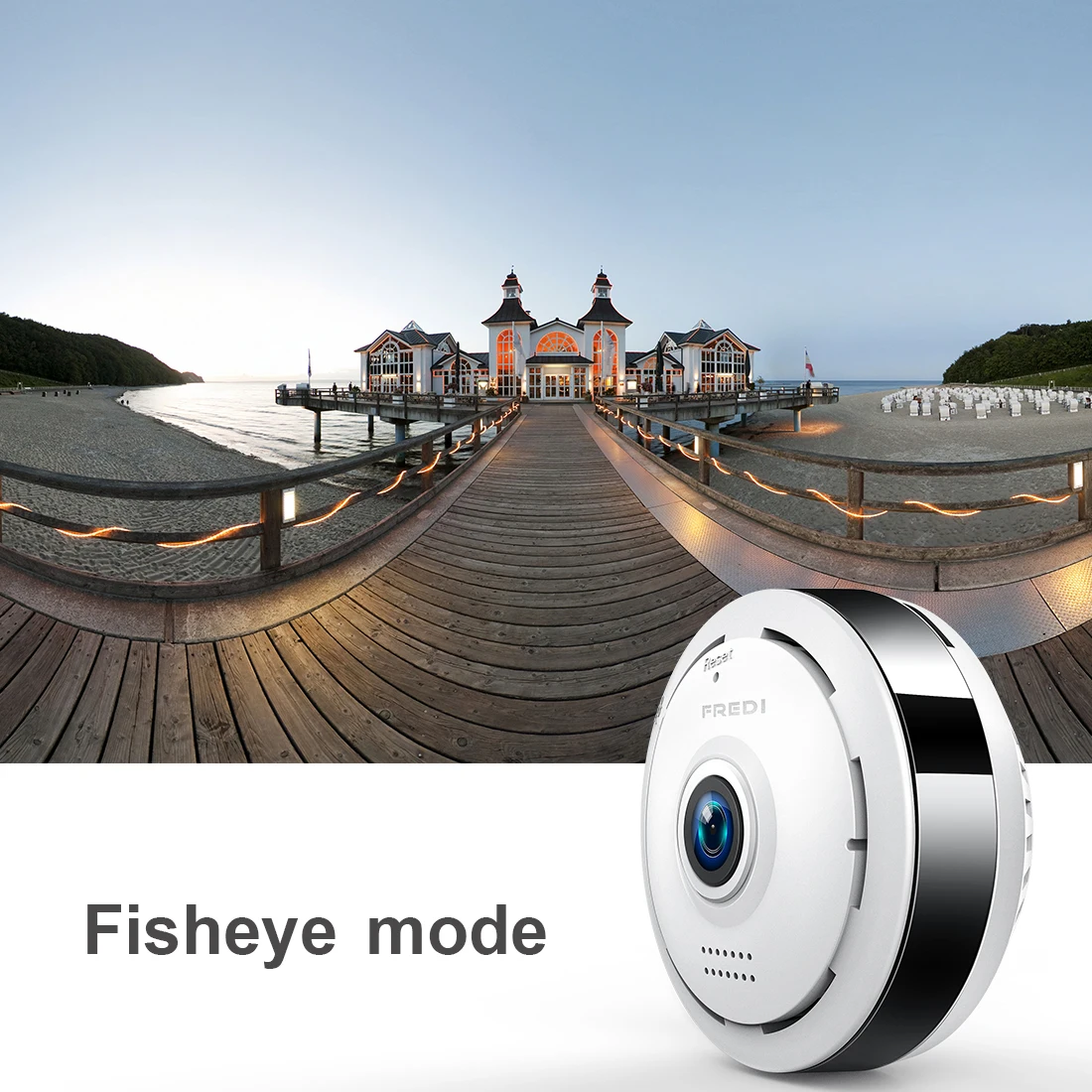 FREDI IP камера 360 градусов панорамная рыбий глаз беспроводная WiFi 960P HD 1.3MP