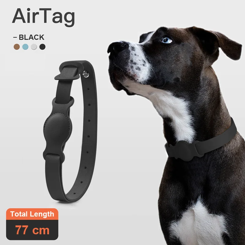 Apple Airtags 위치 추적기 애완 동물 분실 방지 장치 AirTag 액세서리 용 기존 Airtag 케이스 가죽 개 고양이 견인 칼라
