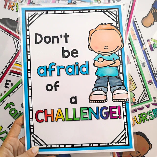 12 Pcs Set Bahasa Inggris A4 Besar Plastik Kartu Pertumbuhan Pola Pikir Motivasi Pendidikan Poster Mainan Untuk Anak Kelas Dekorasi Aliexpress