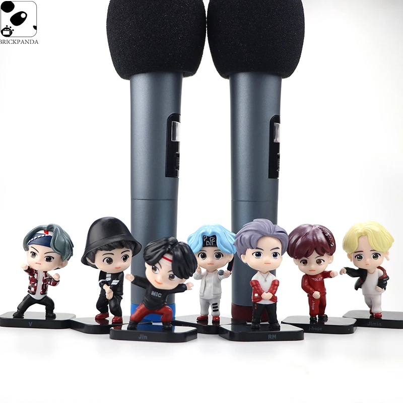

Anime Mini Cute Bangtan Boy Group Character Super Korean Star Surrounding Figures Model V RM Decoration Birthday Gift Toys