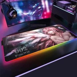 Tapis de souris Zero Two Darling In The Franxx, accessoire de jeu, rétro éclairé rvb, pour ordinateur de bureau, clavier, LED, XXL 