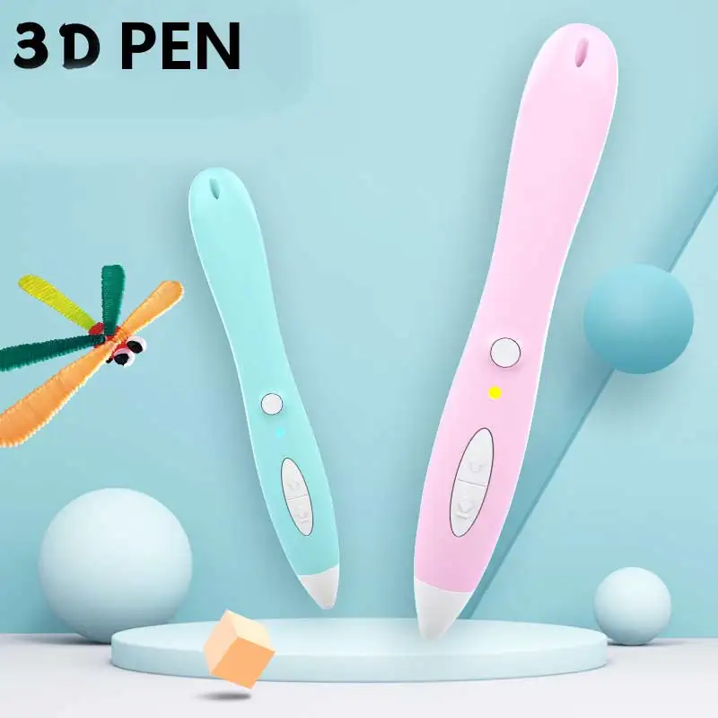 Оригинальная 3d-ручка для детей карандаш 3d-рисования с ЖК-экраном и пла-нитью