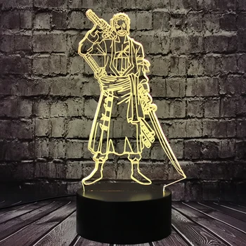 

One piece Theme Luffy Bros Zoro Night Light For Boy Room LED Table Lamp Decor Sleep Lighting Holiday Birthday Toy For Teens Toy