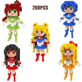 

Classic girl anime micro diamond block Sailor Moon nanobricks Jupiter Mercury Venus building bricks education toys for gift