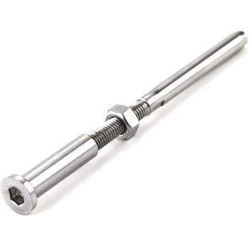 

20 Pairs Stainless Steel 316 Grade Cable Railing Threaded Stud Tensioner Receiver & Flat Head Stemball Terminal for 1/8 Cable
