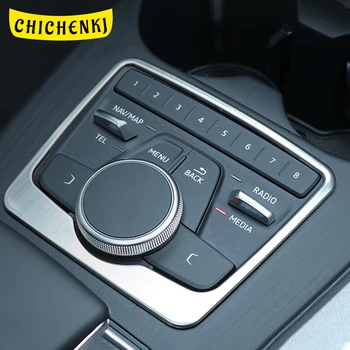 

Car Accessories Molding Multi Media Button Panel Trim Sticker Cover Frame Interior Decoration For Audi A4 A5 S4 S5 B9 2017-2020