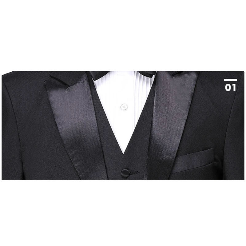 Men Classic 3 Pieces Tailcoat Black White Wedding Tuxedo Groom Suit Business Party Prom Singer Dancer Host Stage Dress mens suit