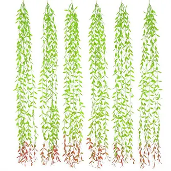 

Artificial Vines Fake Greenery Garland Willow Leaves Hanging Plants For Wedding Party Garden Wall Home Decoration Accessories