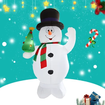 

Fashion 2.4M Tall LED inflatable luminous snowman with Christmas Tree Indoor and Outdoor Holiday Decoration