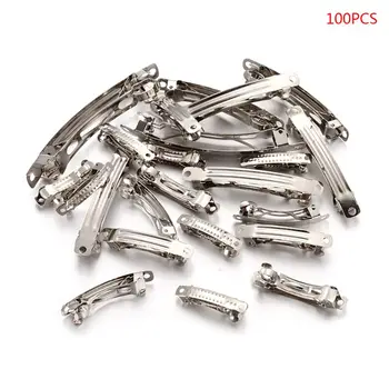 

100 Pcs/Set Hair Clips Flat Top Single Prong Hairpins Metal Duck Bill Hair Clips for Hair Styling DIY Accessories