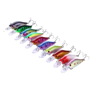 

10Pcs Fishing Lures Kinds of Minnow Fish Bass Tackle Hooks Baits Crankbait 9G