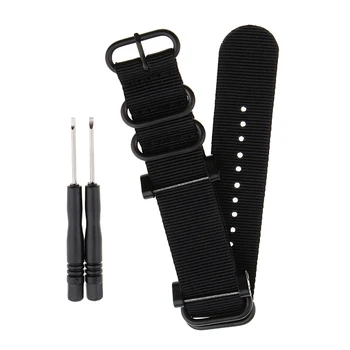

Black Nylon Strap Stainless Steel Buckle For Suunto Core 24mm Replacement Band