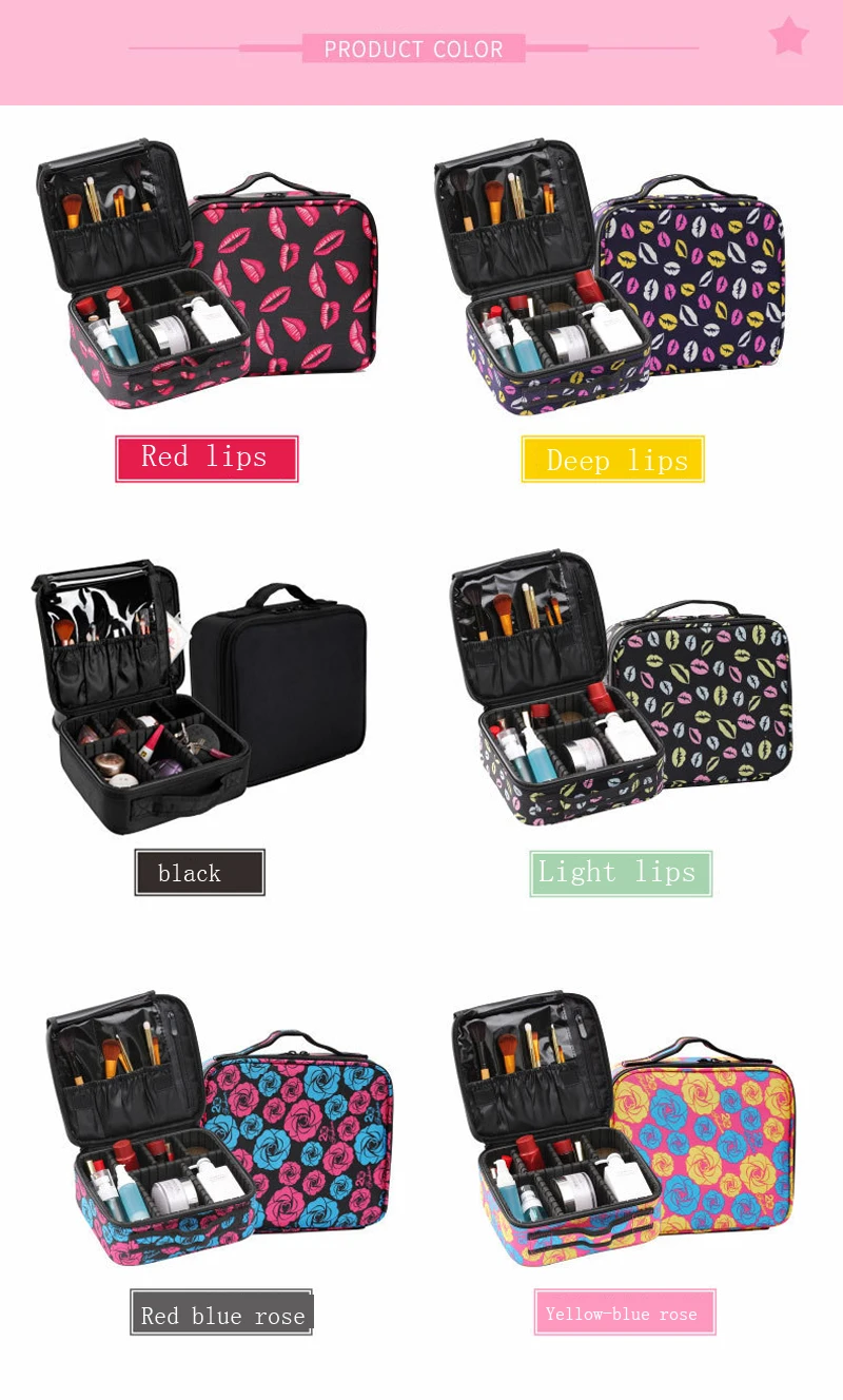 New Professional Toiletry Bags Cosmetic Case Organizer Women Travel Make Up Box Big Capacity Cosmetics Suitcases for Makeup