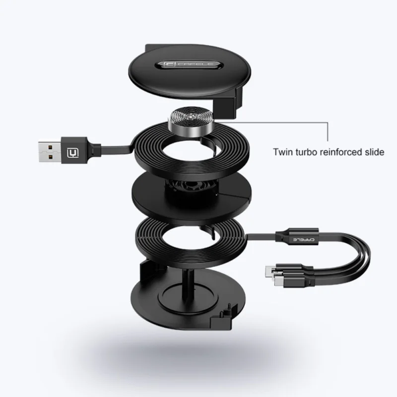 Кабель для передачи данных многофункциональный 3 в 1 USB быстрая зарядка выдвижной шнур питания прочный практичный для мобильного телефона Apple Android