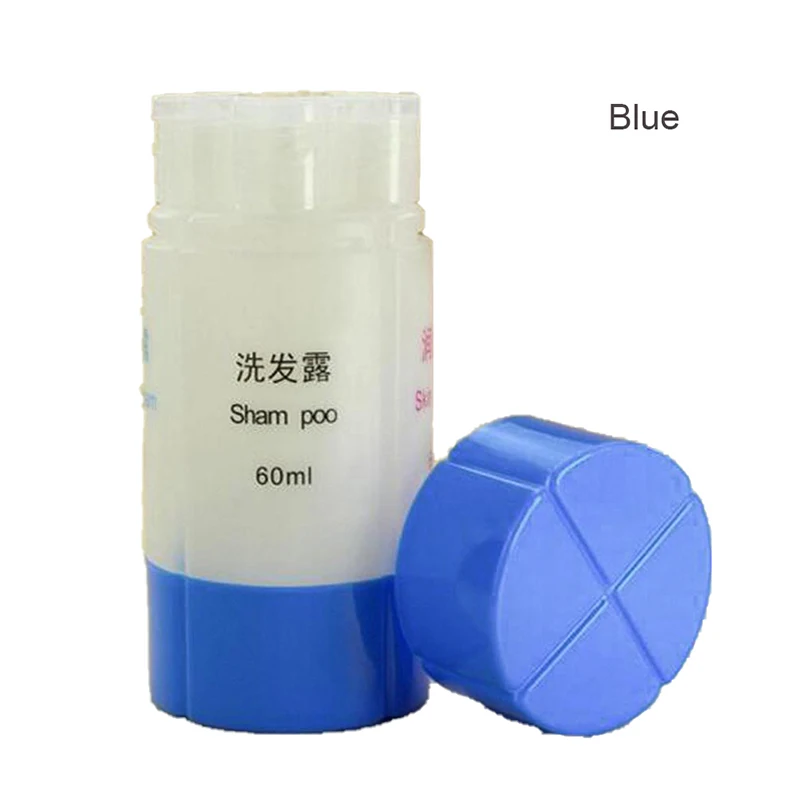 4 в 1 Набор бутылочек для путешествий шампунь душевая коробка набор содержит пустые бутылки многоразового использования 60 мл контейнер для ванной комнаты лосьон дорожная бутылка - Цвет: Blue