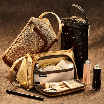 

Creative cute glitter school student PU zipper pencil bag large-capacity stationery storage organizer pencil bag supplies