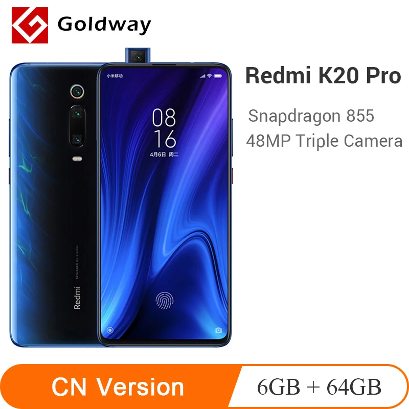 

Global ROM Xiaomi Redmi K20 Pro 6GB 64GB Smartphone Snapdragon 855 Octa Core 6.39" AMOLED Screen 48MP Rear Camera 4000mAh NFC