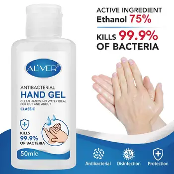 

50ml Hand Sanitizer Gel Ethanol 75% Antibacterial Rinse Free Fast Disinfectant Hand Cleaner Hand Soap