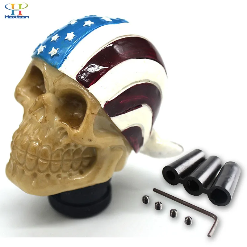 Universal Gear Shift Knob Car Skull Head Modification Stick personality Modified With Scarf | Автомобили и мотоциклы