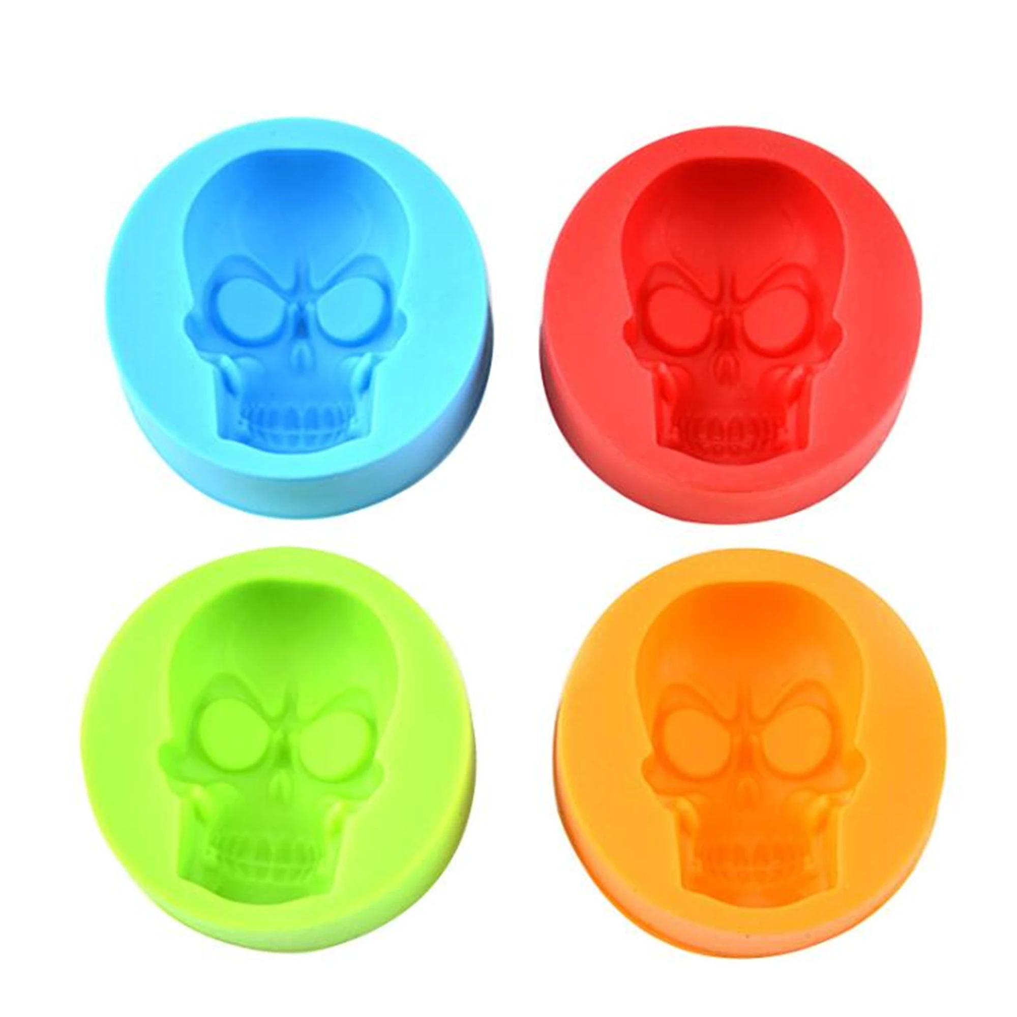 

1PC 3D Skull Silicone Ice Cube Maker Form For Ice Candy Cake Pudding Chocolate Molds Ice Mold Square Shape Trays Molds M522