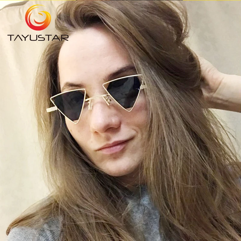 TIIYU New Punk Sunglasses Women Triangle Oculos New Vintage Glasses Openwork Metal Frame Fashion Sun Glasses Men Okulary